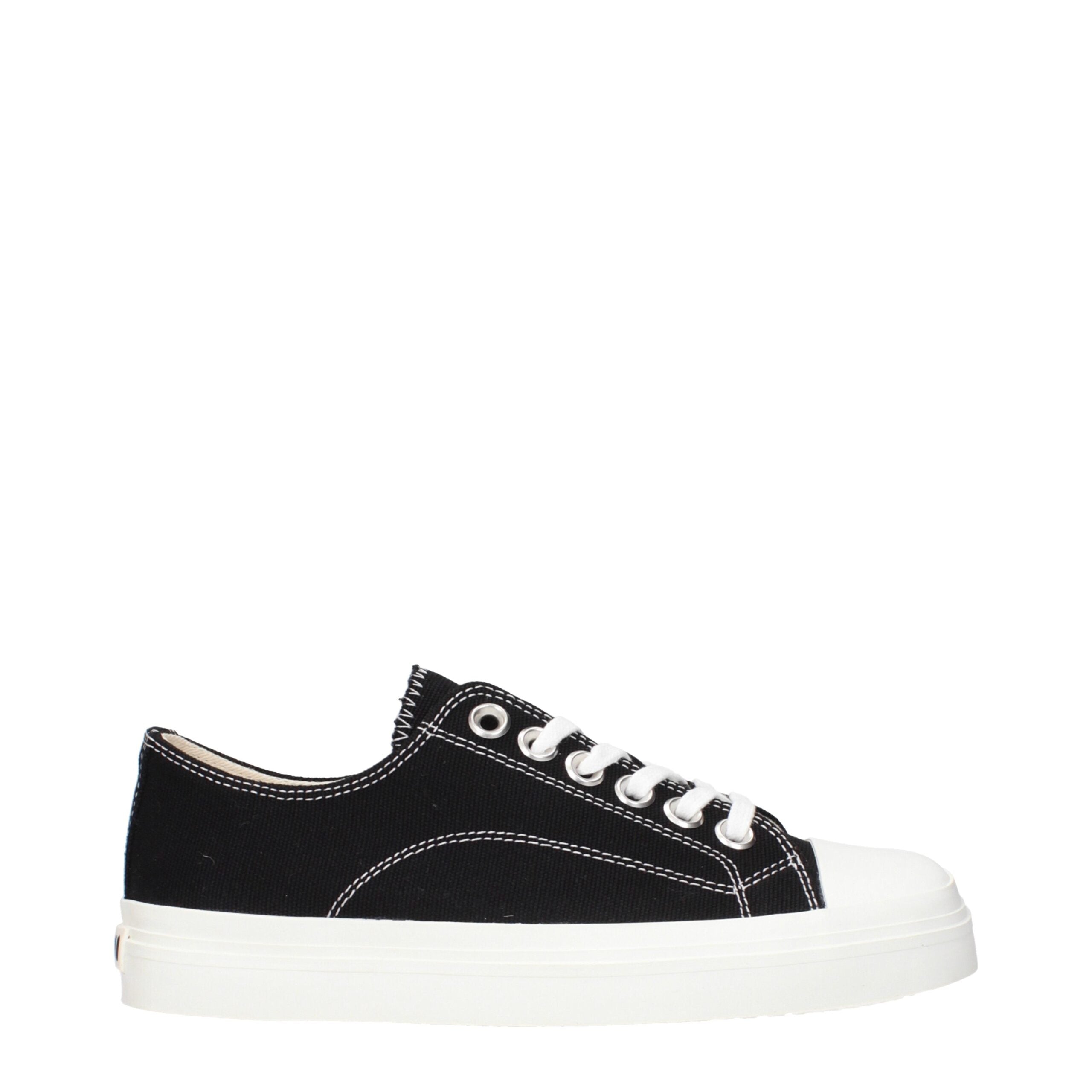Schwarze Stoff-Sneaker mit niedrigem Schaft