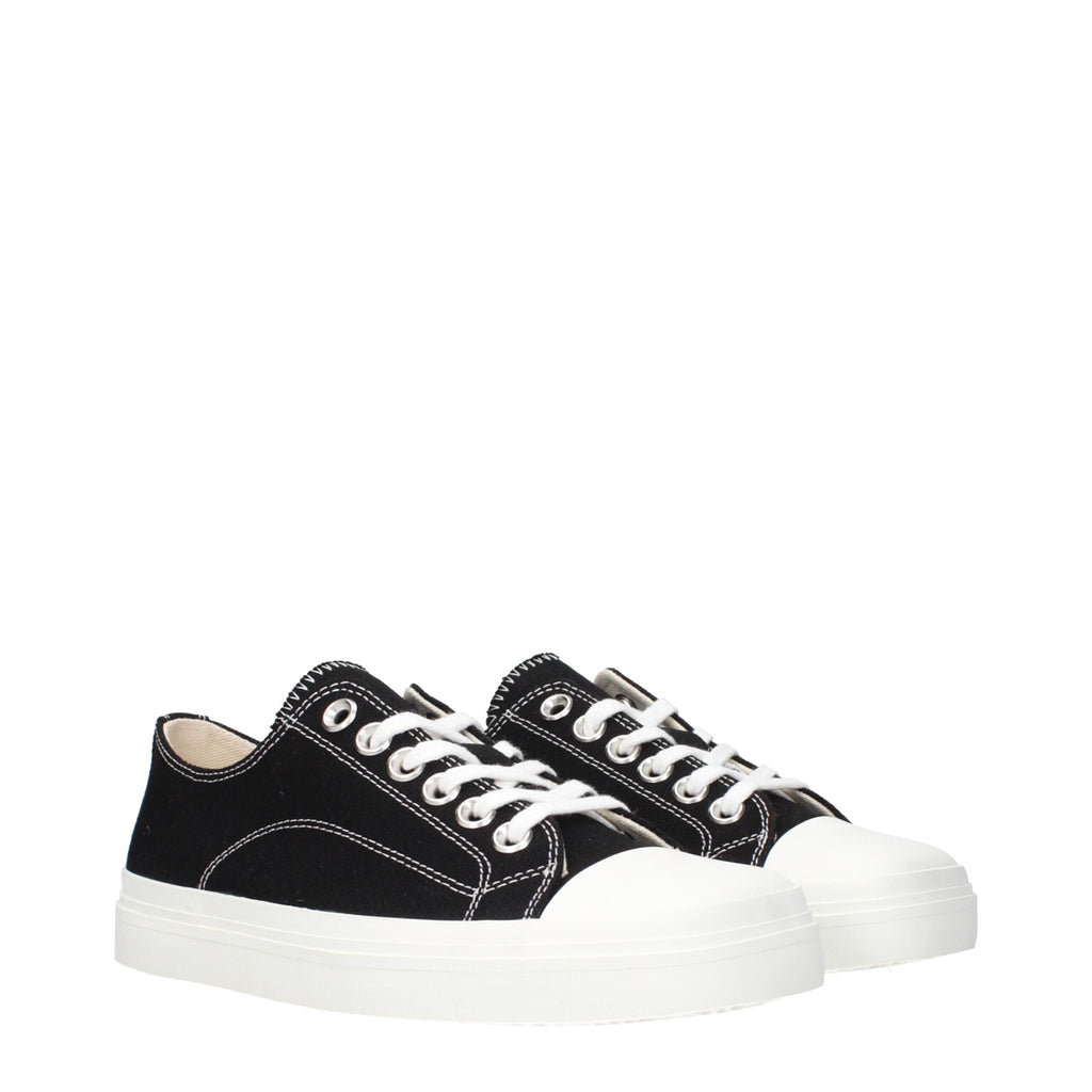 Schwarze Stoff-Sneaker mit niedrigem Schaft