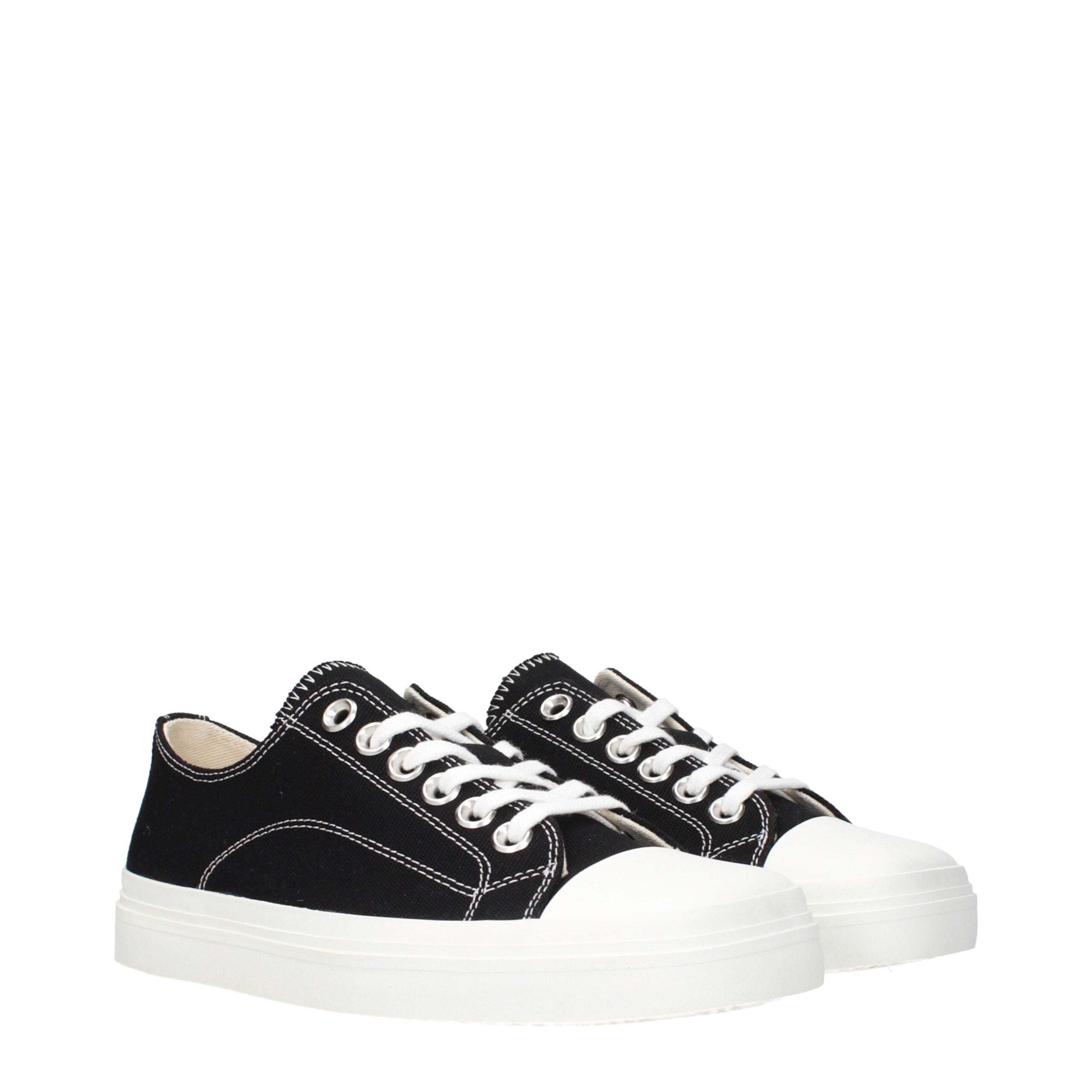 Schwarze Stoff-Sneaker mit niedrigem Schaft