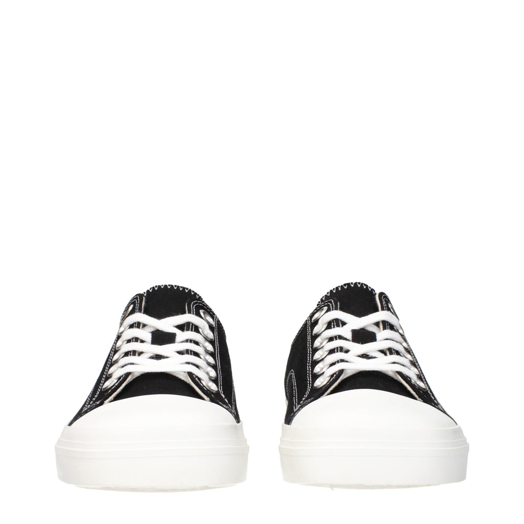 Schwarze Stoff-Sneaker mit niedrigem Schaft
