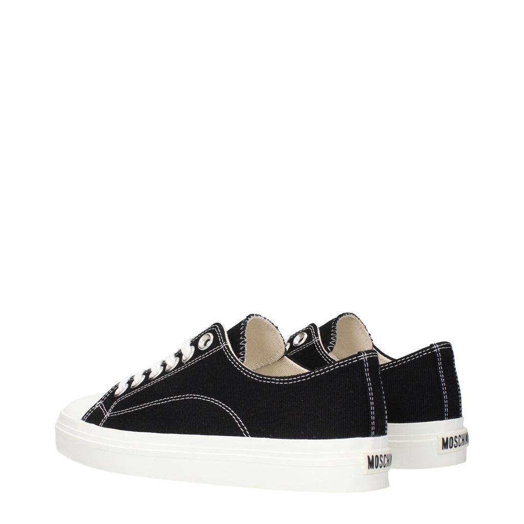 Schwarze Stoff-Sneaker mit niedrigem Schaft