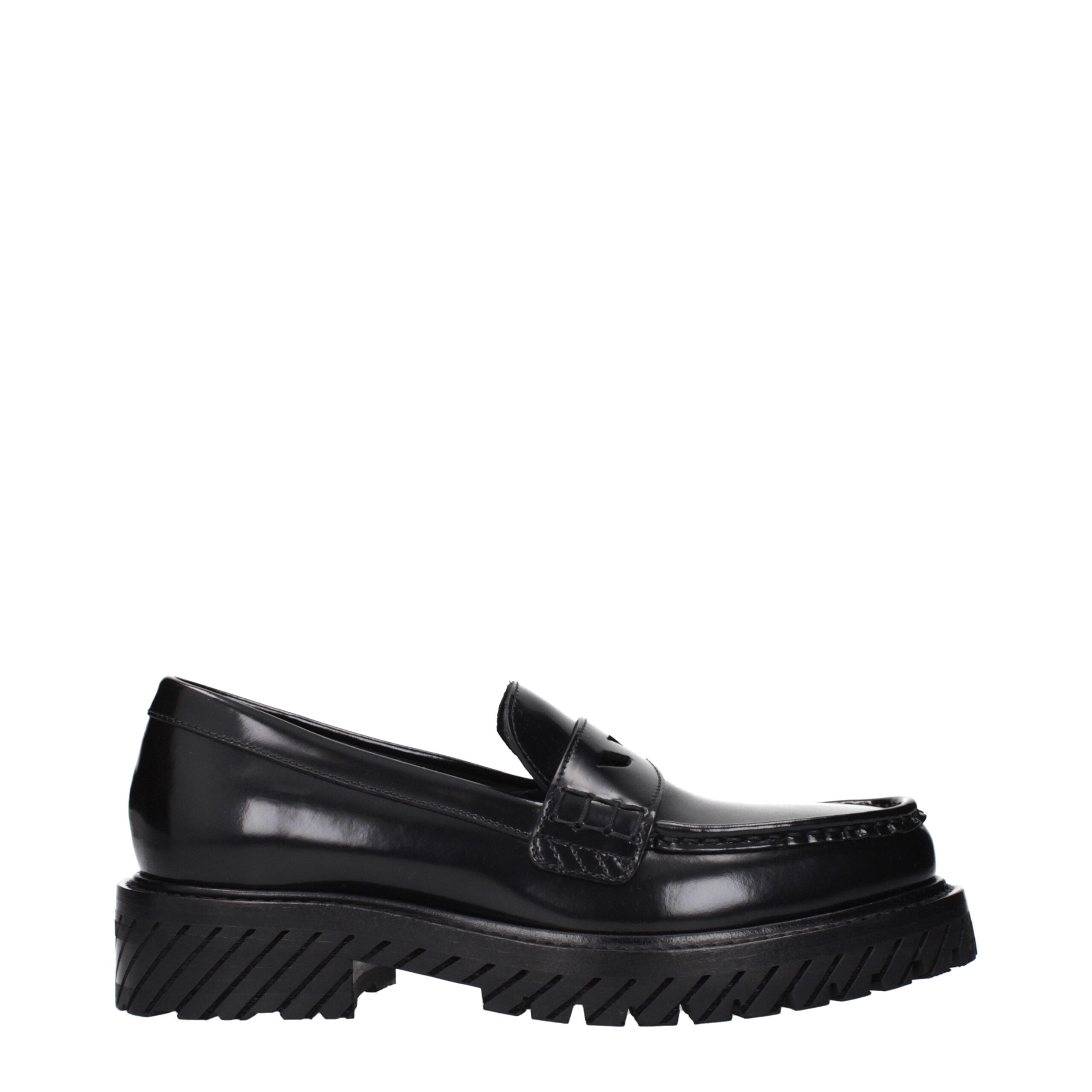Schwarze Leder Loafer zum Hineinschlüpfen