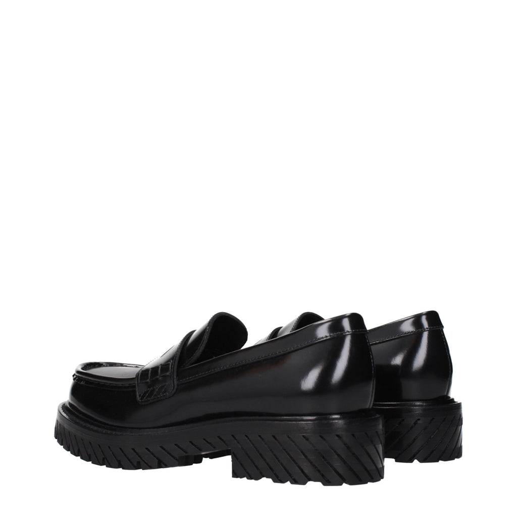 Schwarze Leder Loafer zum Hineinschlüpfen