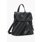 Schwarzer Rucksack aus Polyurethan für Damen