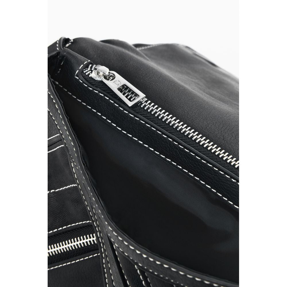 Schwarzer Rucksack aus Polyurethan für Damen