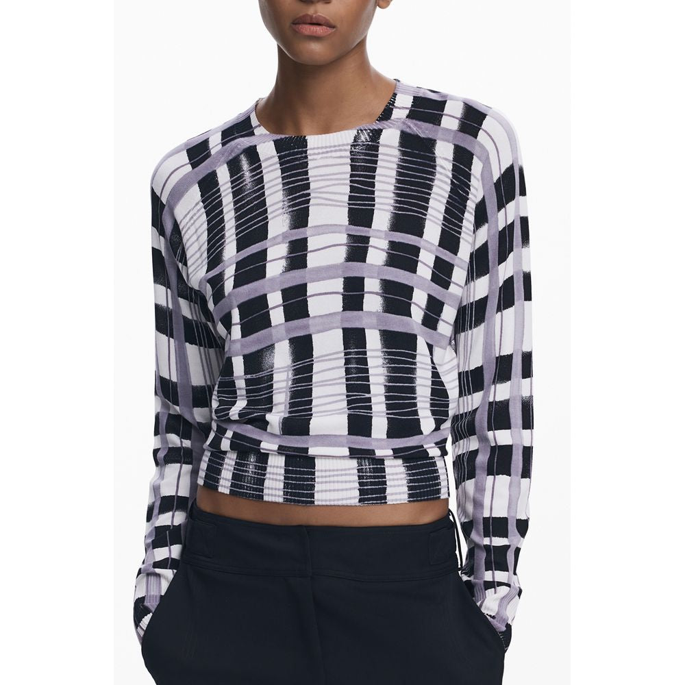Weißer Viskose Pullover für Frauen