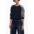 Schwarzer Damenpullover aus Polyester