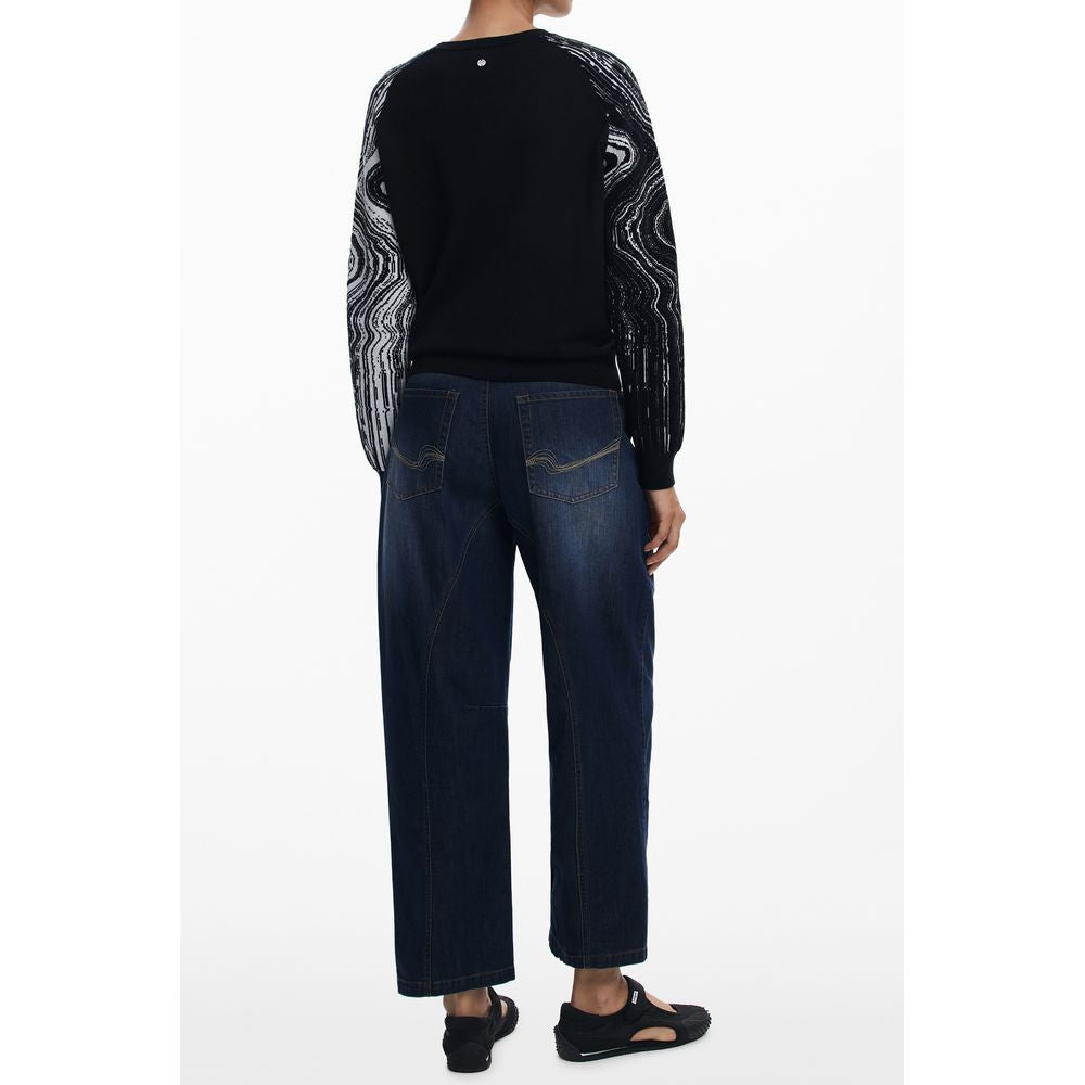Schwarzer Damenpullover aus Polyester