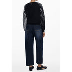 Schwarzer Damenpullover aus Polyester