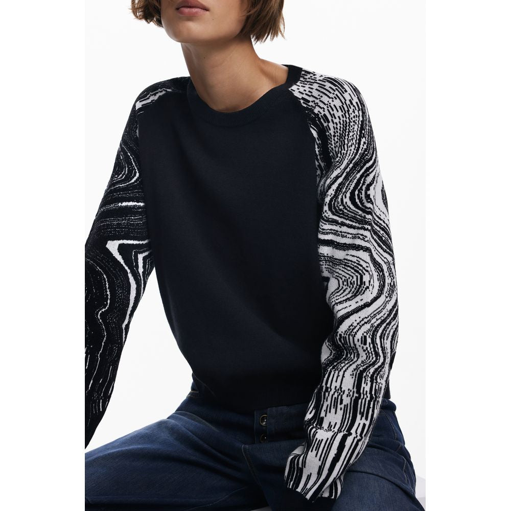 Schwarzer Damenpullover aus Polyester