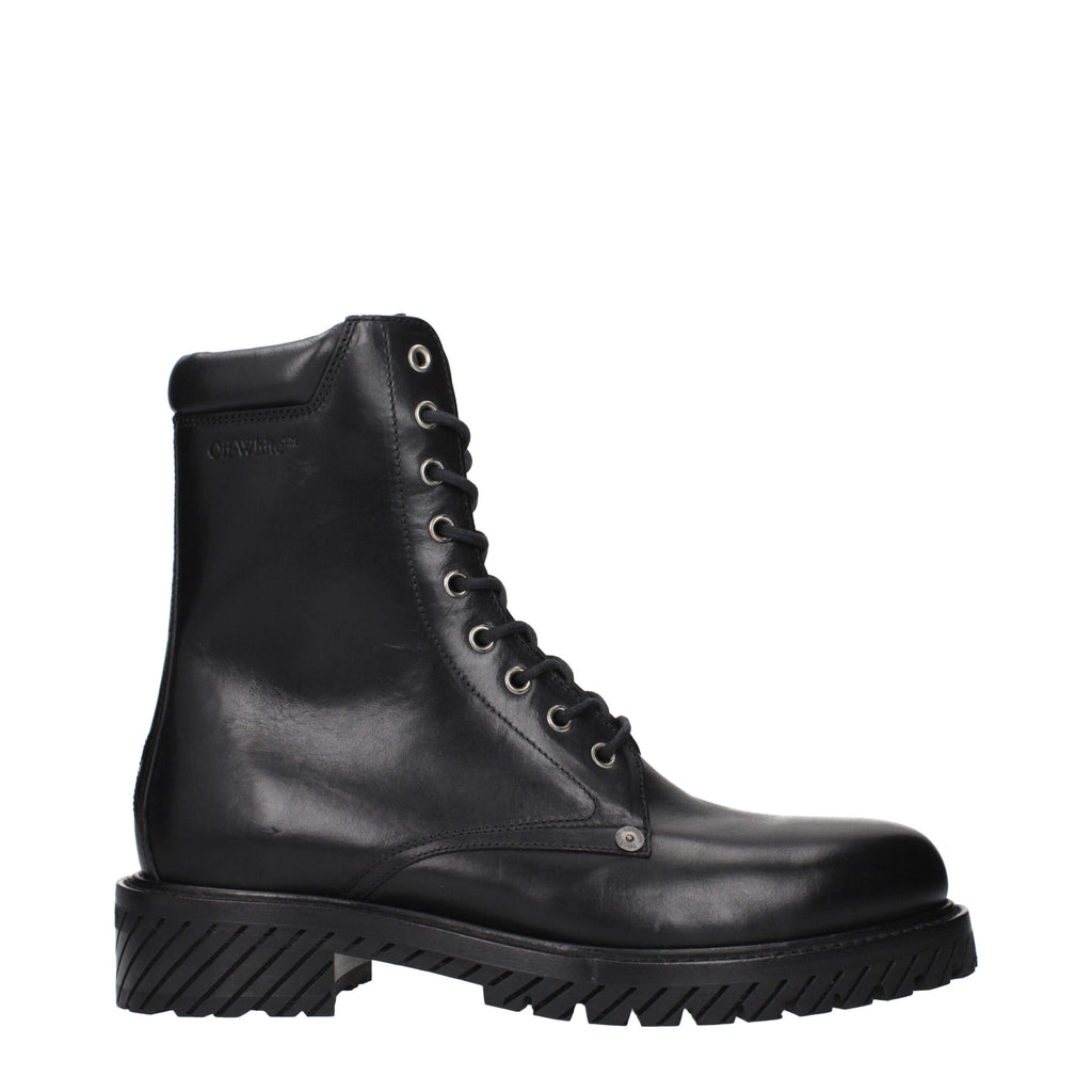 Schwarze Leder-Stiefeletten