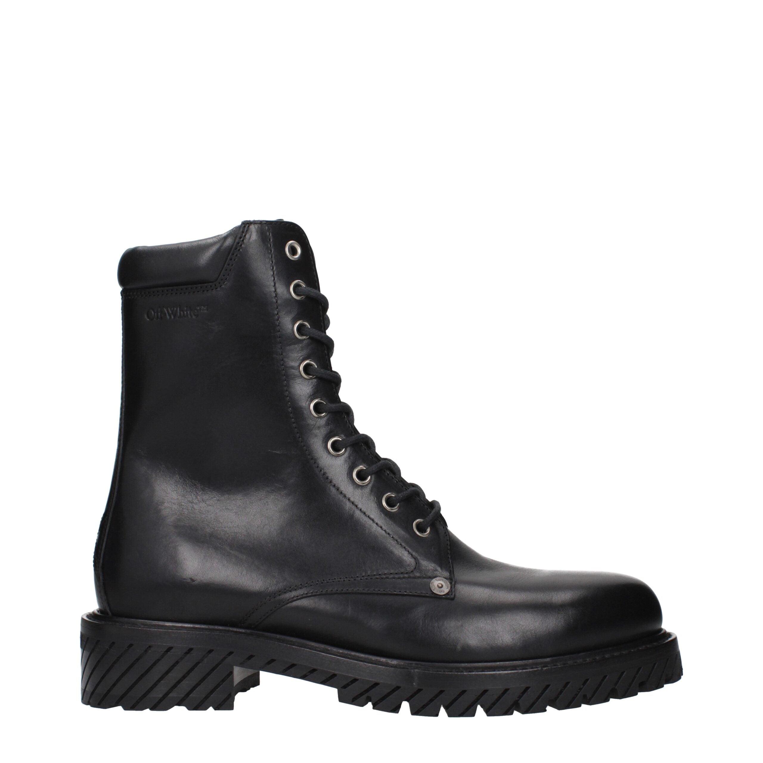 Schwarze Leder-Stiefeletten