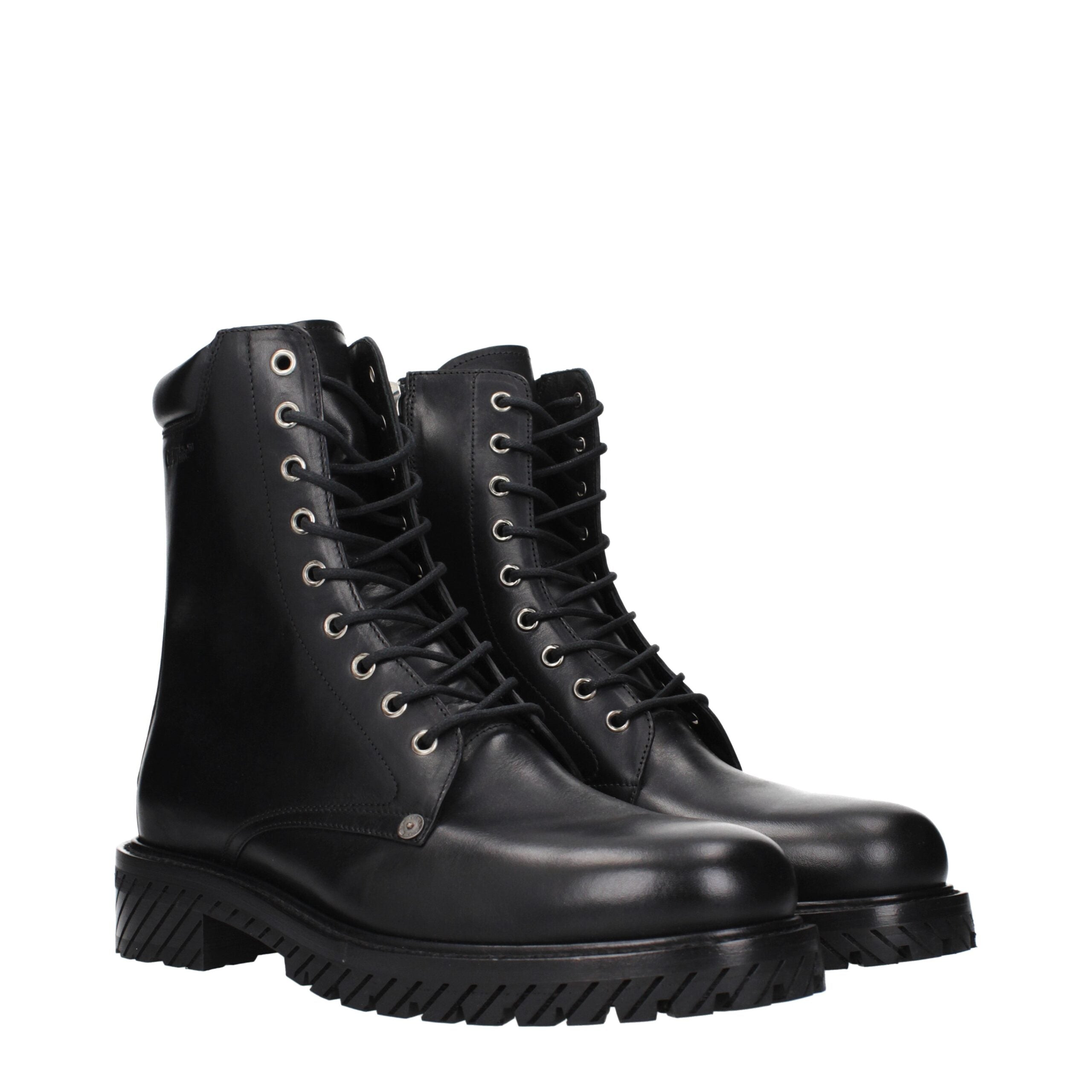 Schwarze Leder-Stiefeletten