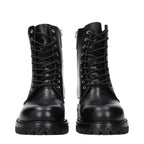 Schwarze Leder-Stiefeletten