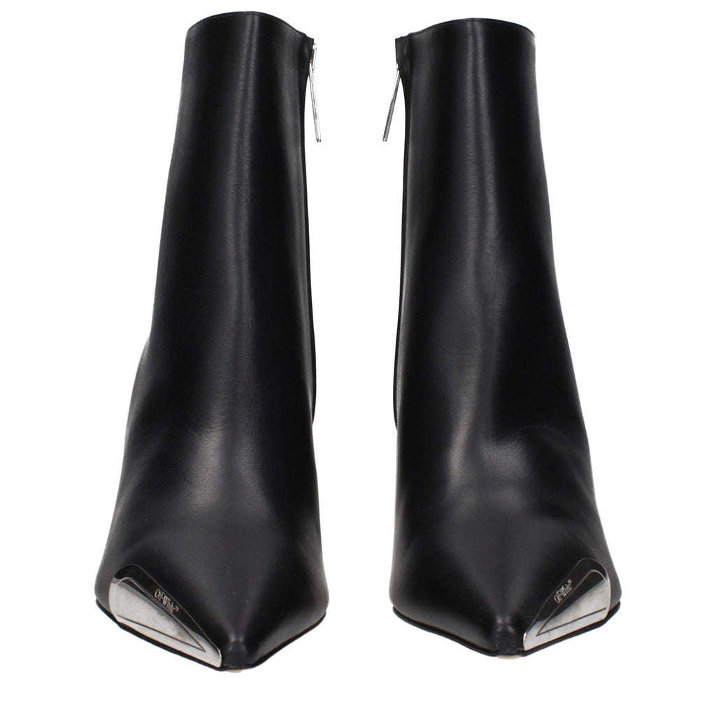 Schwarze Leder-Stiefeletten