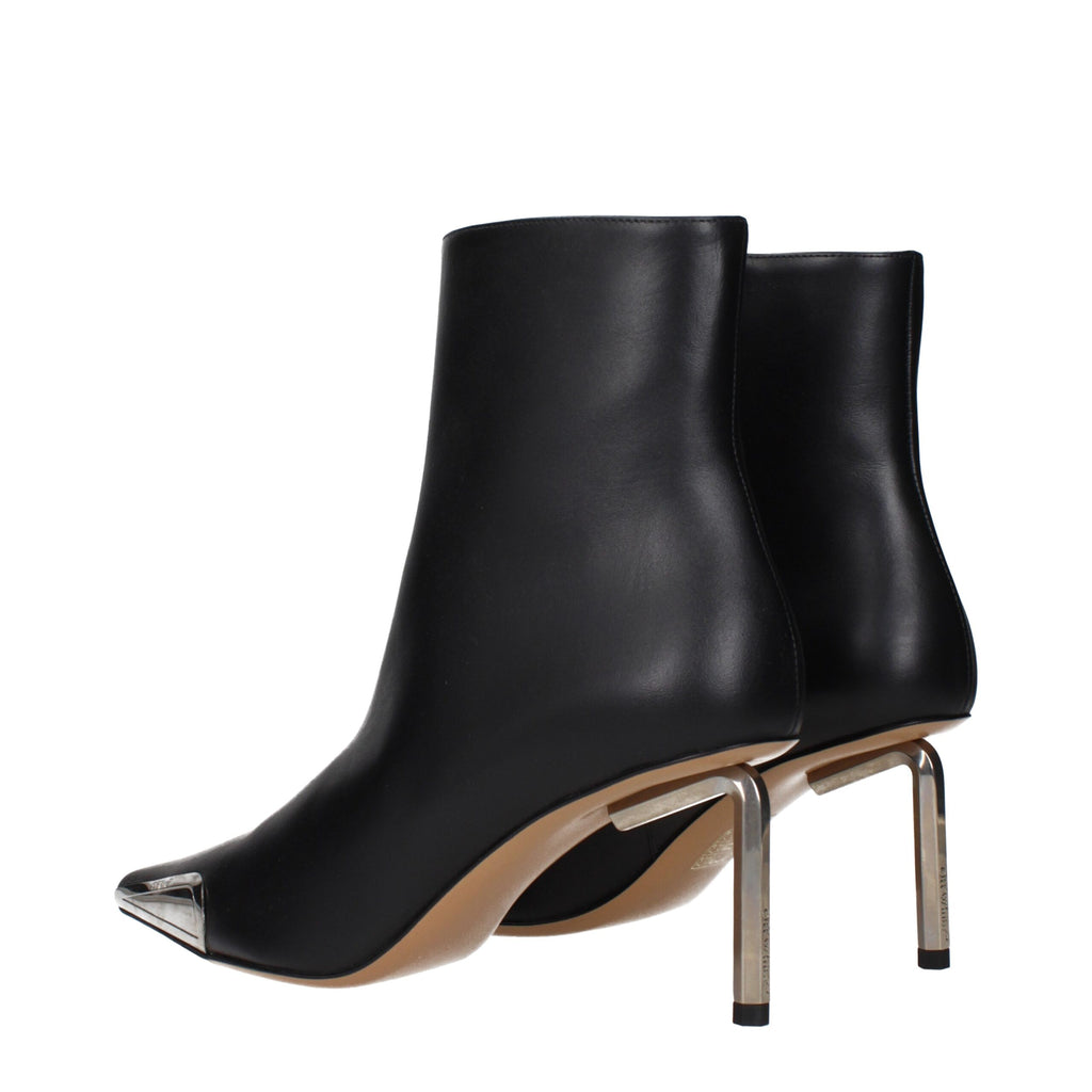 Schwarze Leder-Stiefeletten