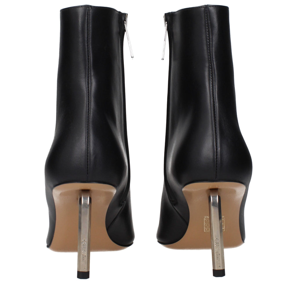 Schwarze Leder-Stiefeletten