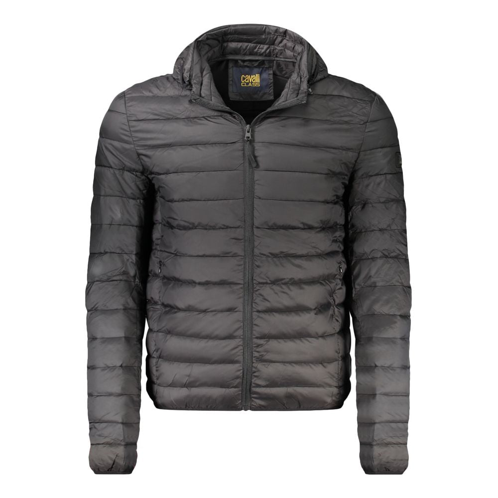 Schwarze Herrenjacke aus Polyester