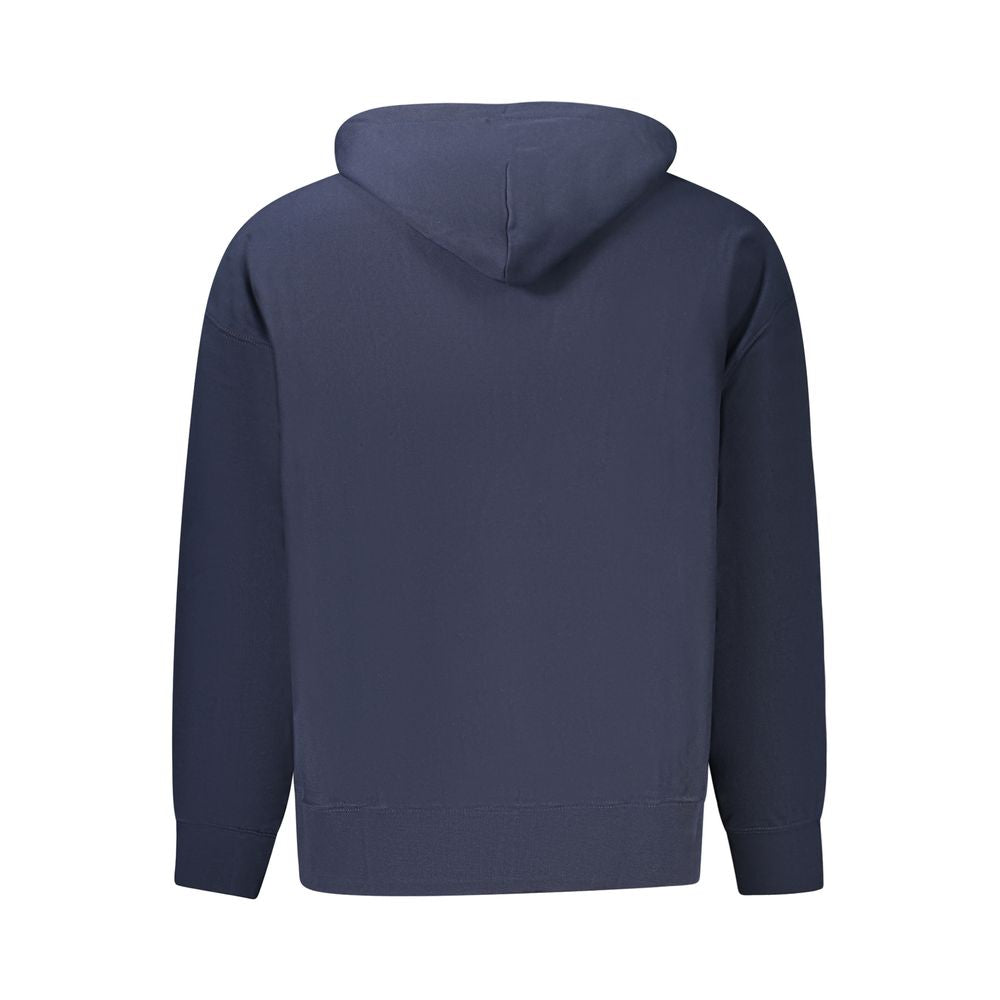 Blauer Baumwoll-Kapuzenpullover für Herren
