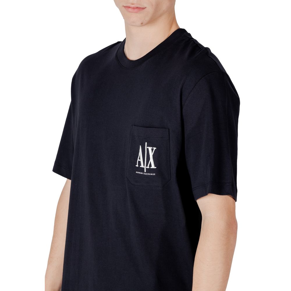 Blaues Baumwoll-Sportswear-T-Shirt