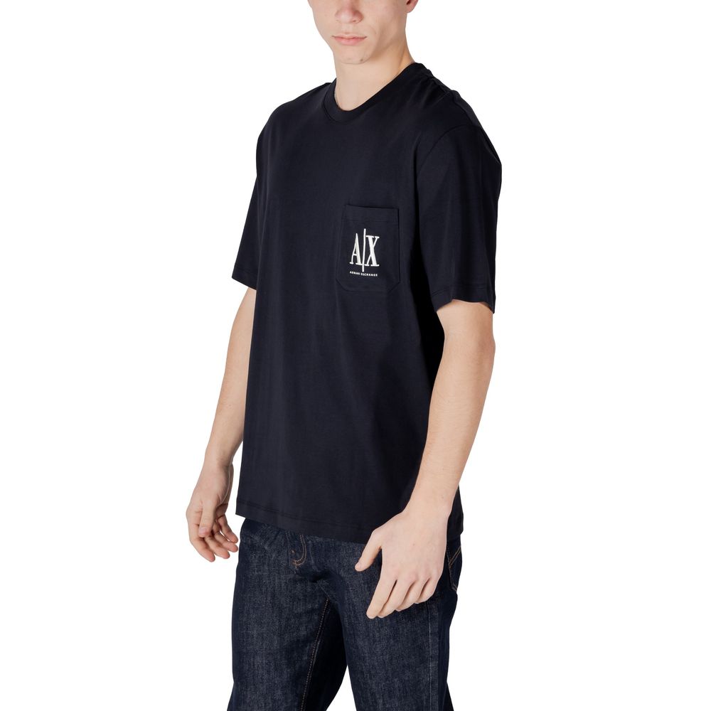 Blaues Baumwoll-Sportswear-T-Shirt