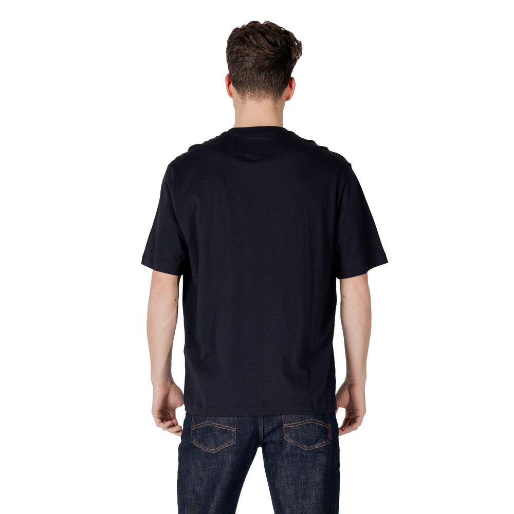 Blaues Baumwoll-Sportswear-T-Shirt