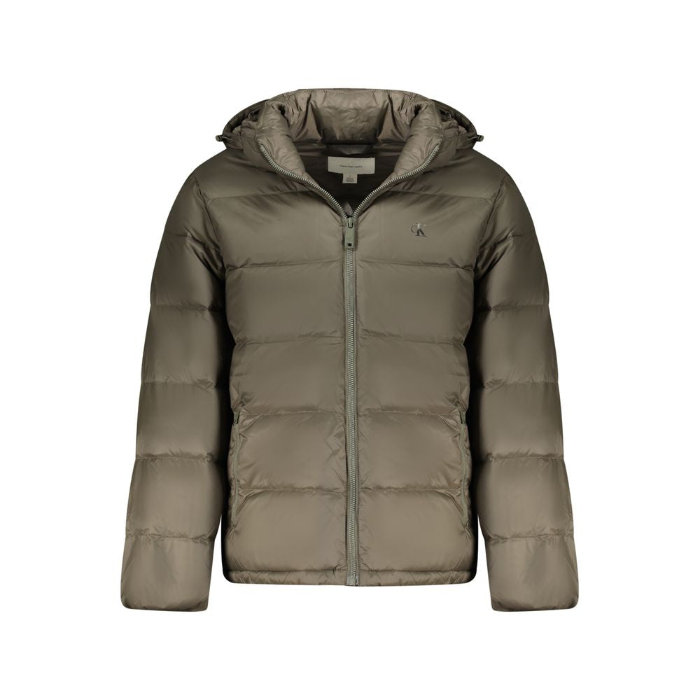 Blaue Polyester-Jacke in voller Länge
