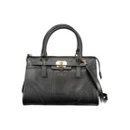 Schwarze Damen-Handtasche aus Polyurethan