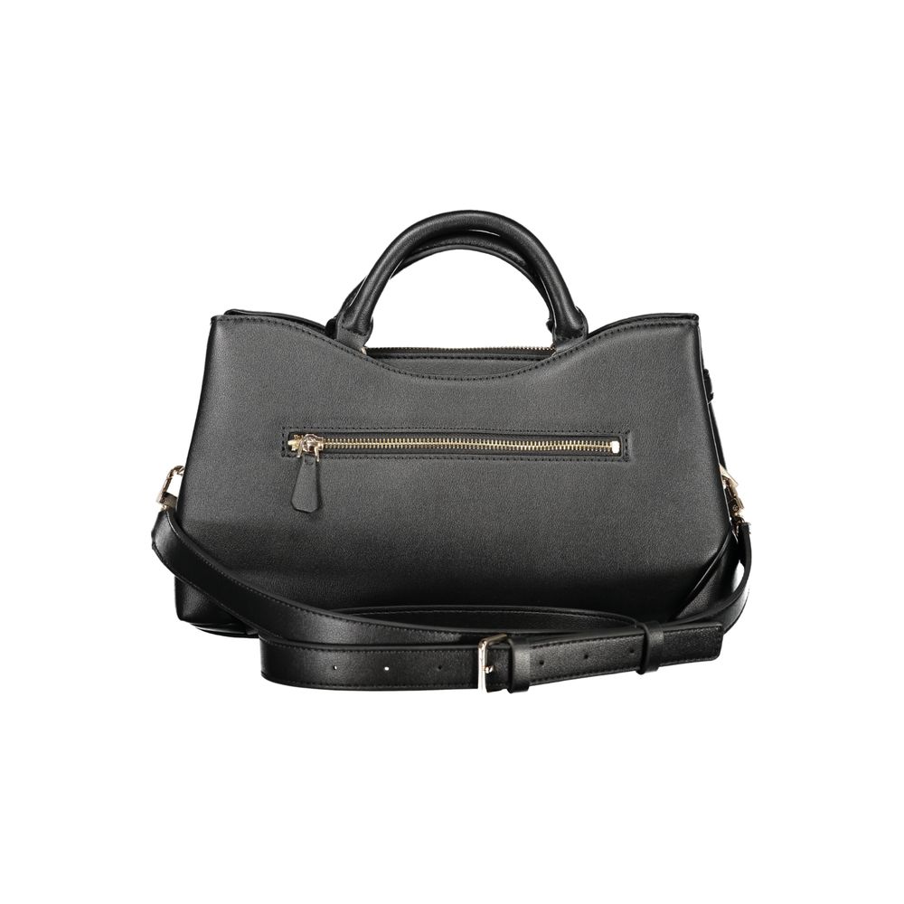 Schwarze Damen-Handtasche aus Polyurethan