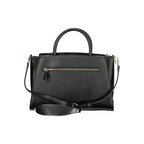 Schwarze Damen-Handtasche aus Polyurethan