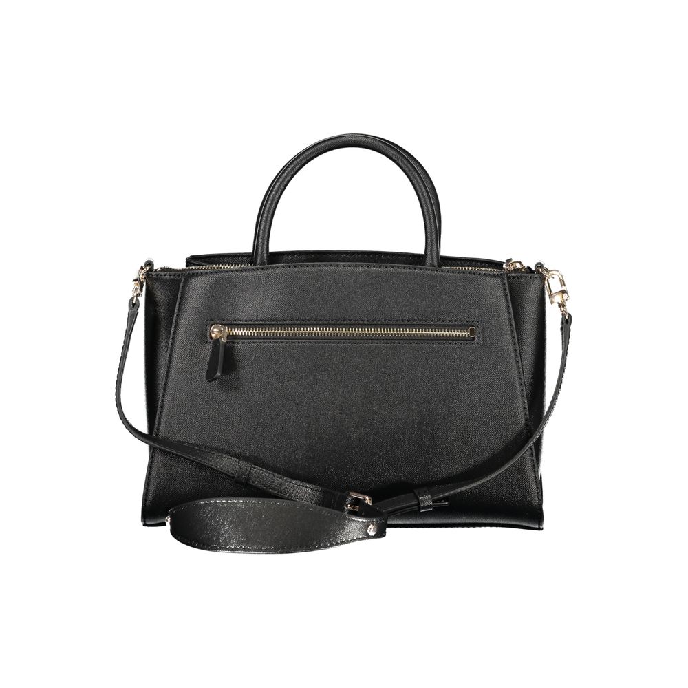 Schwarze Damen-Handtasche aus Polyurethan