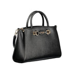 Schwarze Damen-Handtasche aus Polyurethan