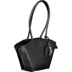 Schwarze Damen-Handtasche aus Polyurethan