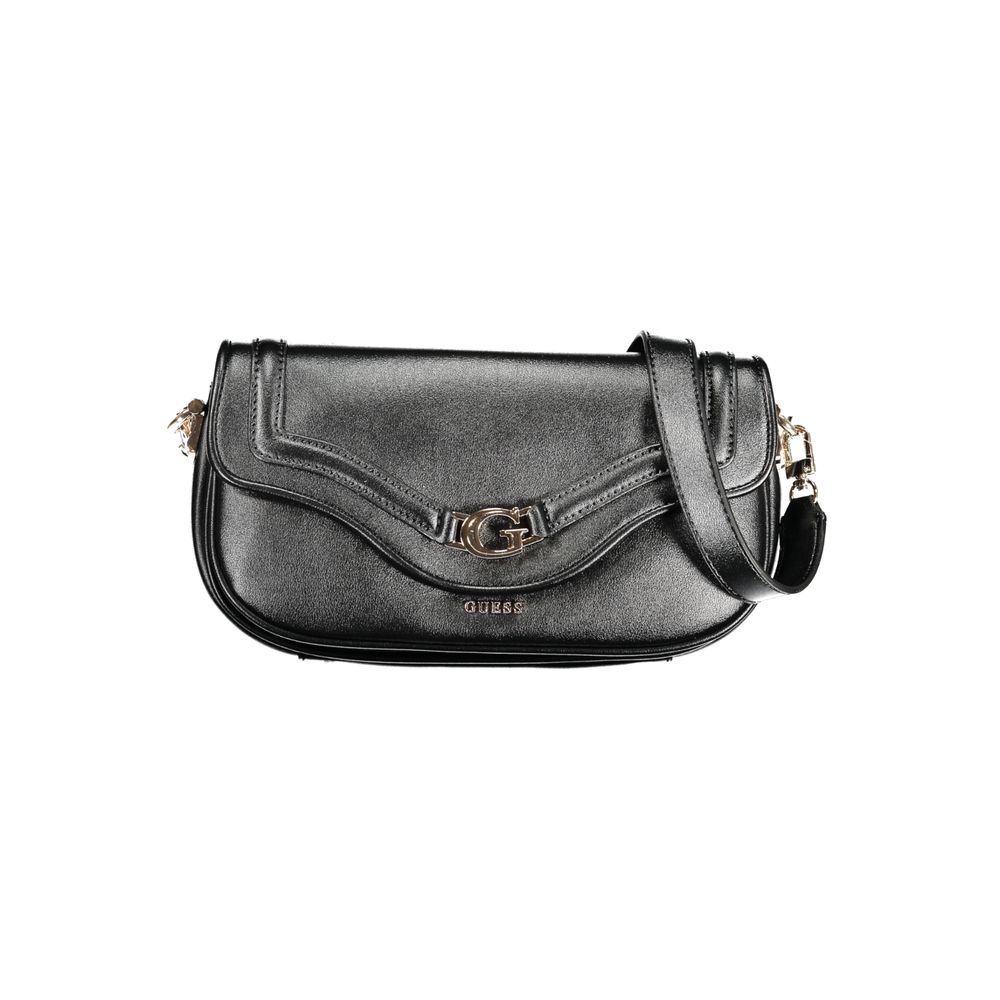 Schwarze Damen-Handtasche aus Polyurethan