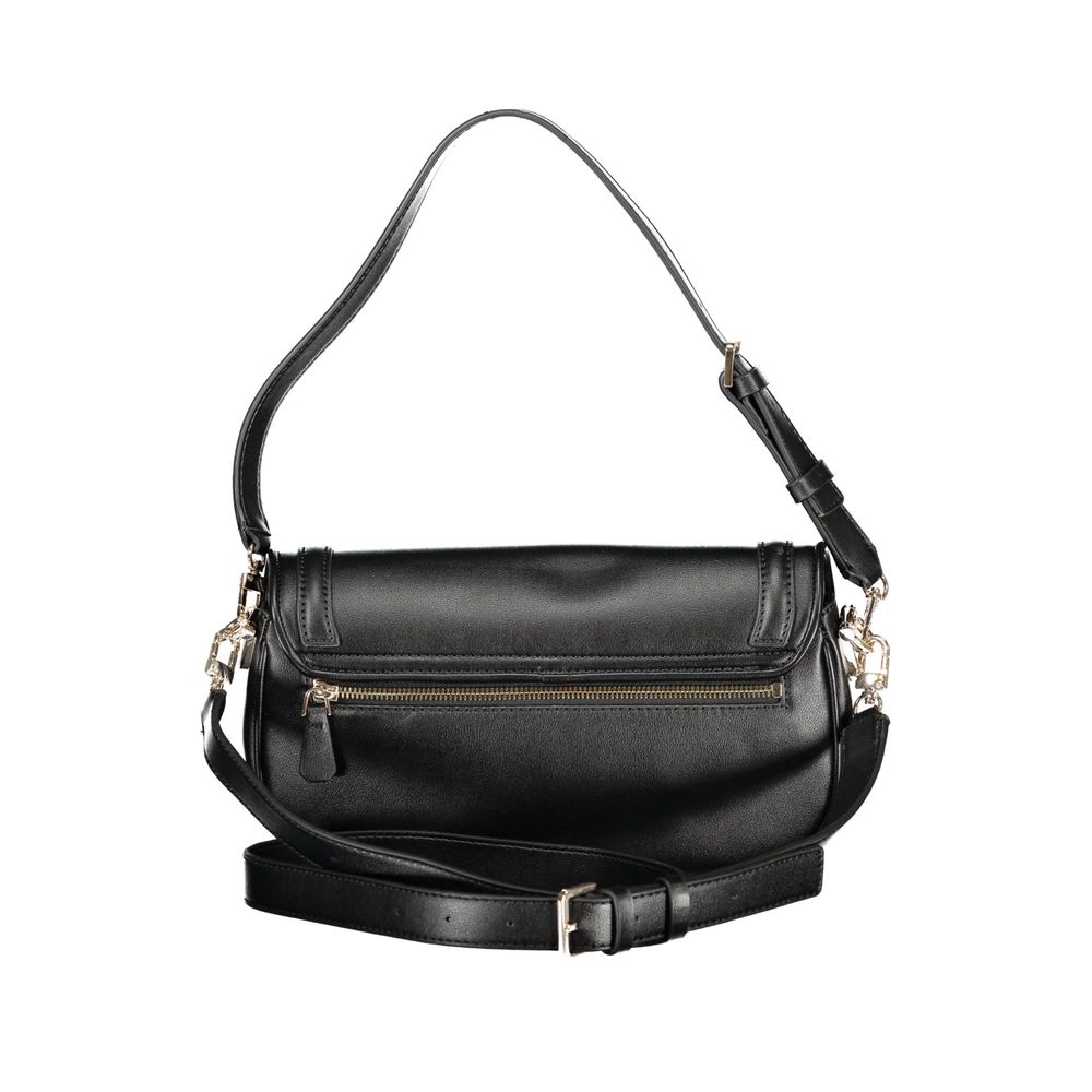 Schwarze Damen-Handtasche aus Polyurethan