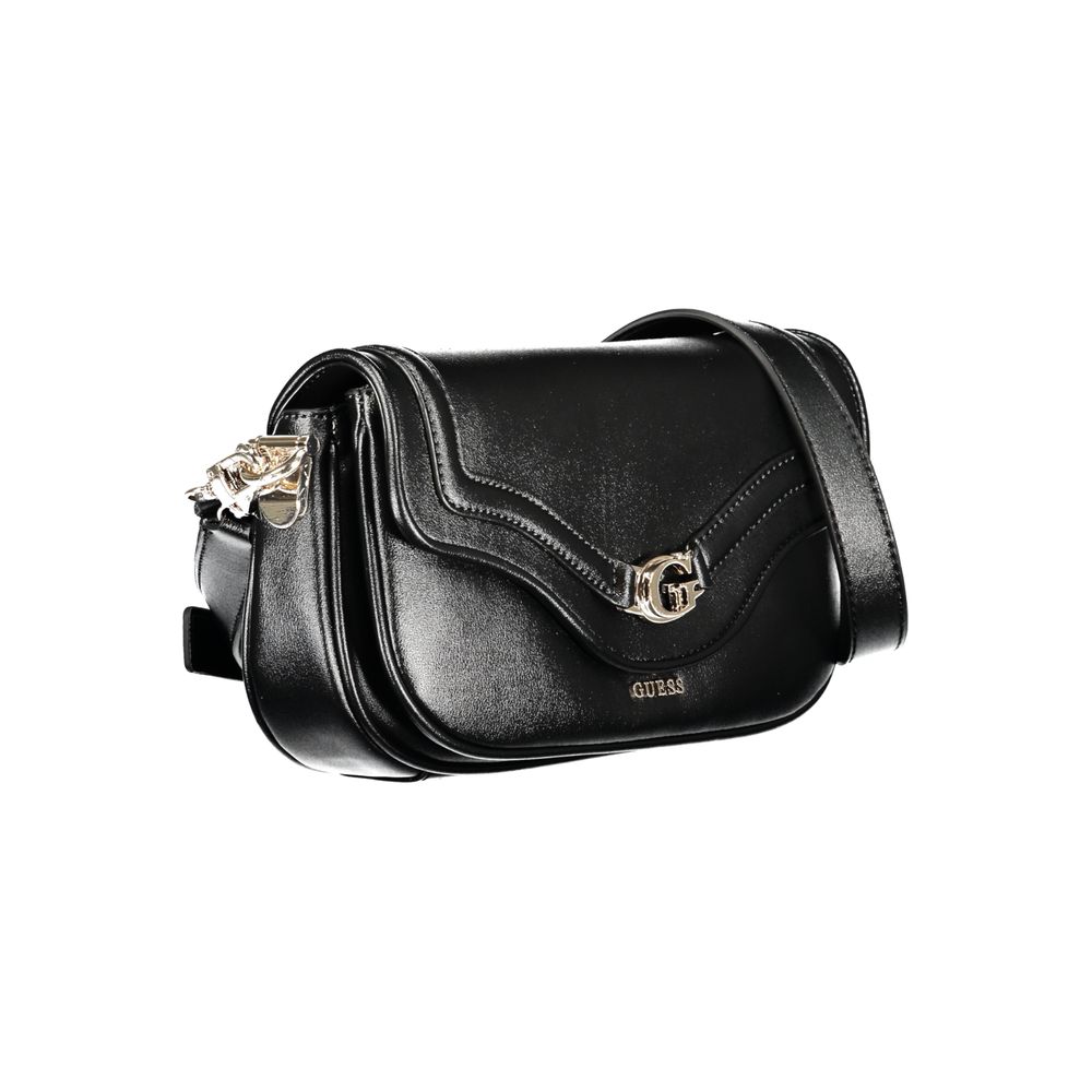 Schwarze Damen-Handtasche aus Polyurethan