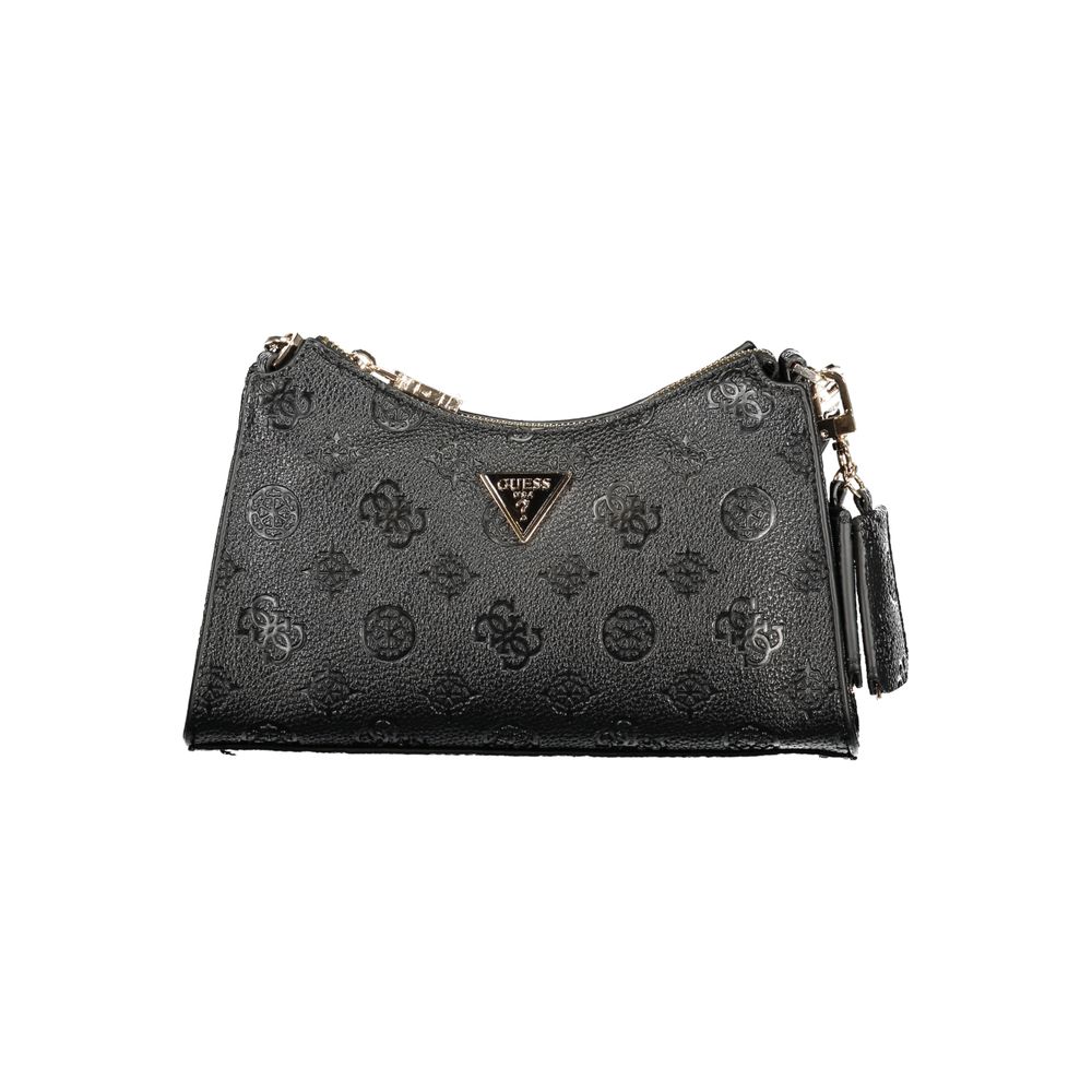 Schwarze Damen-Handtasche aus Polyurethan