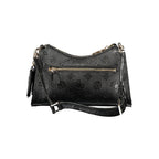 Schwarze Damen-Handtasche aus Polyurethan