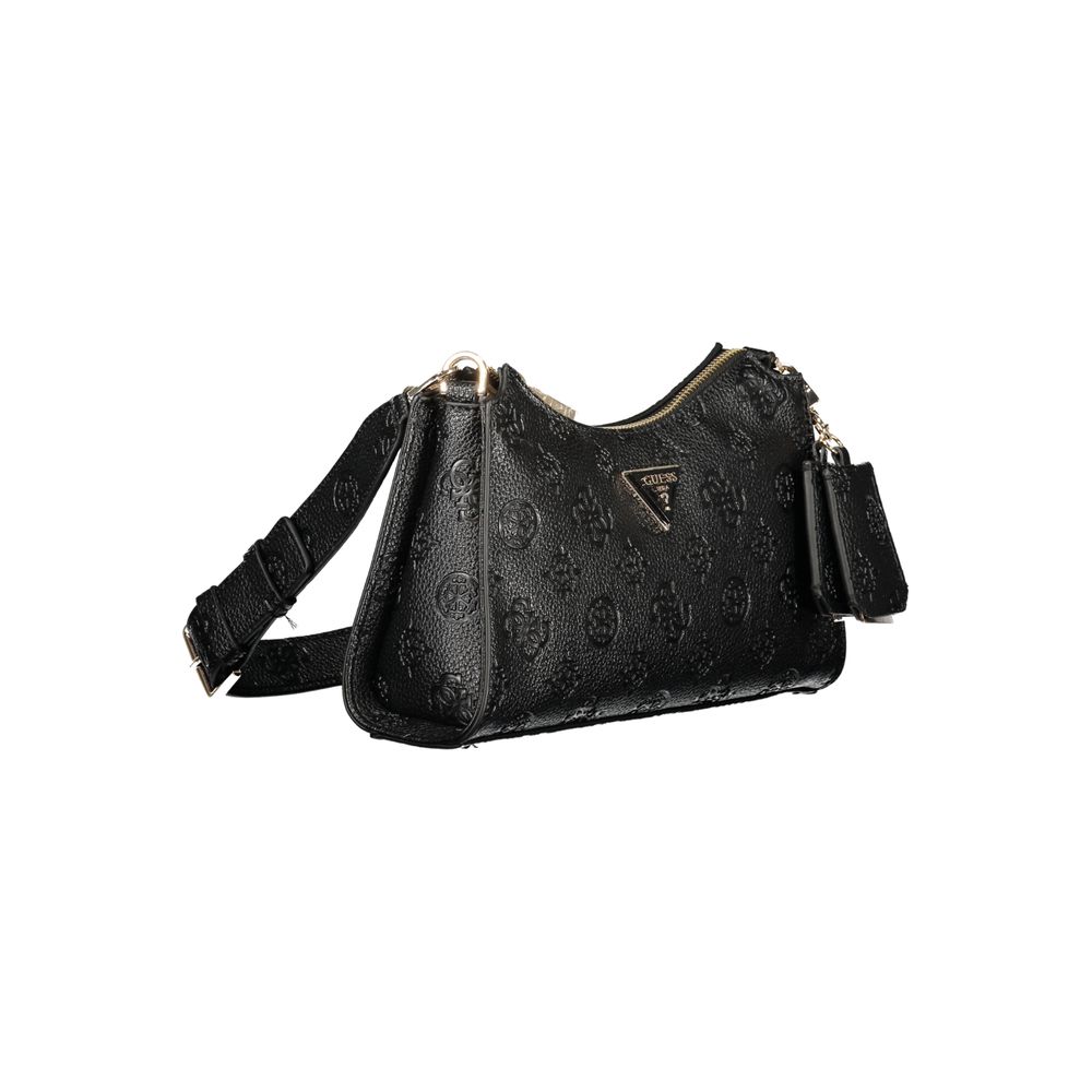 Schwarze Damen-Handtasche aus Polyurethan
