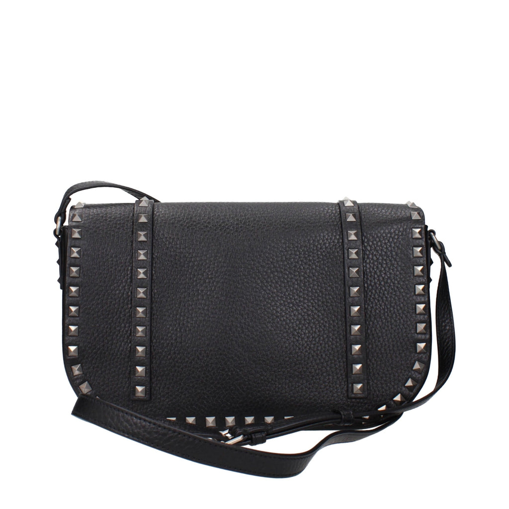 Schwarze Leder Umhängetasche