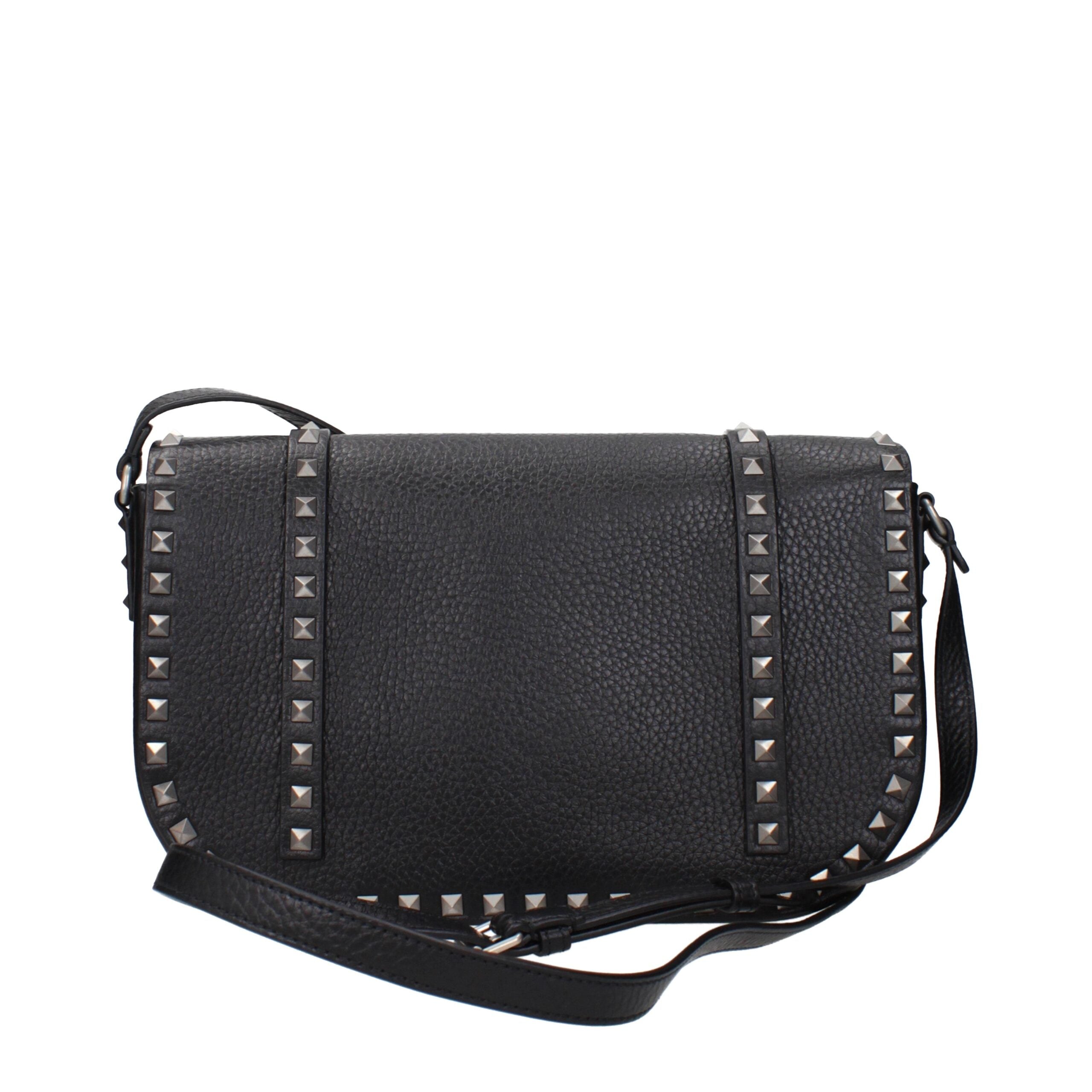 Schwarze Leder Umhängetasche
