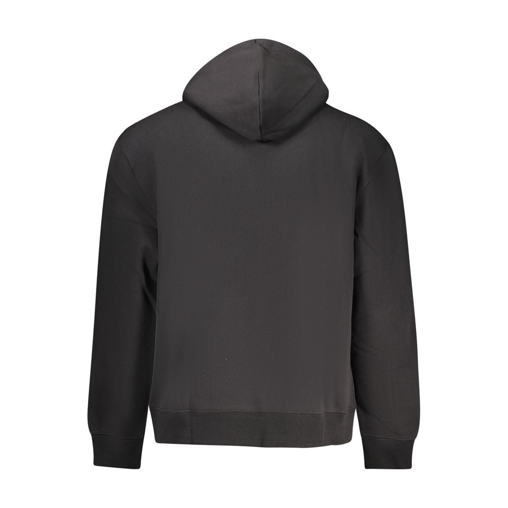 Schwarzes Herren-Kapuzensweatshirt aus Baumwolle