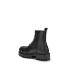 Schwarze Schnürstiefel aus Leder 844967WA9601000