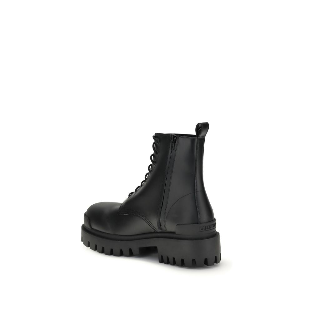 Schwarze Schnürstiefel aus Leder 844967WA9601000