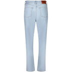 Blaue Baumwolljeans mit geradem Bein
