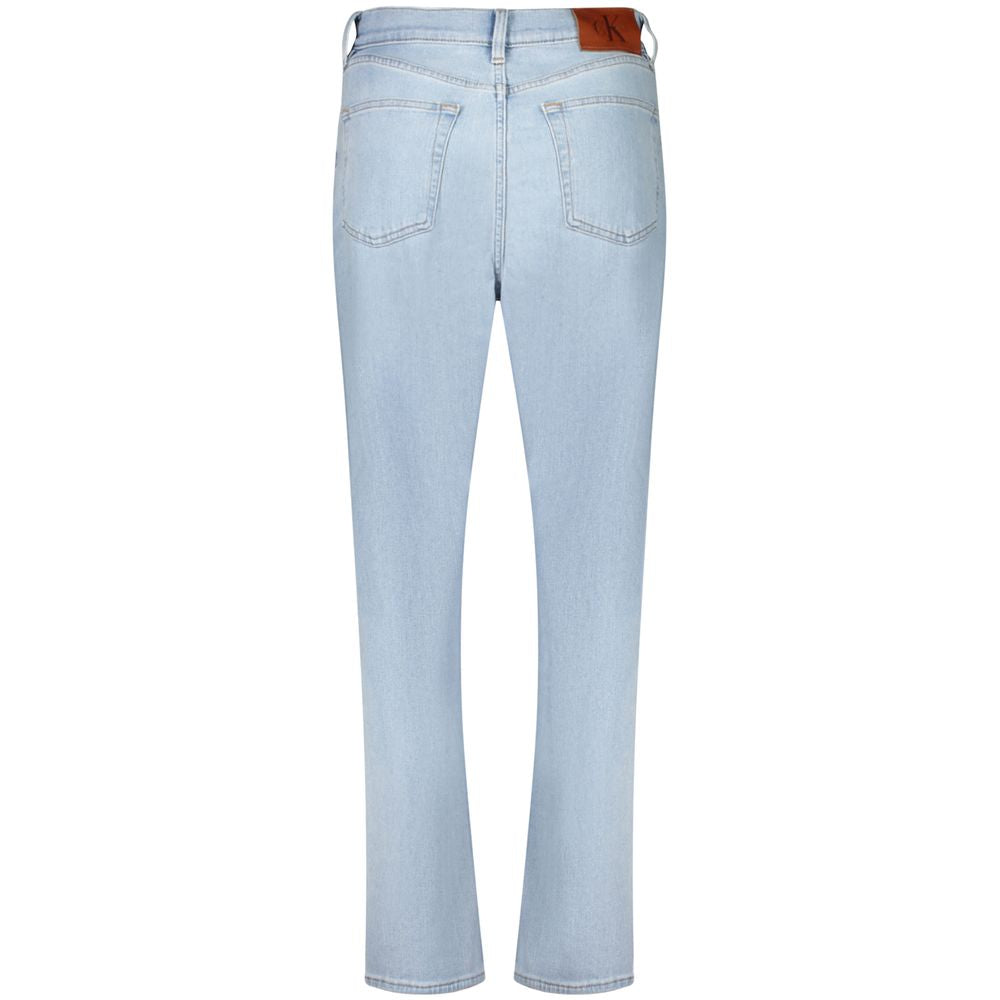Blaue Baumwolljeans mit geradem Bein