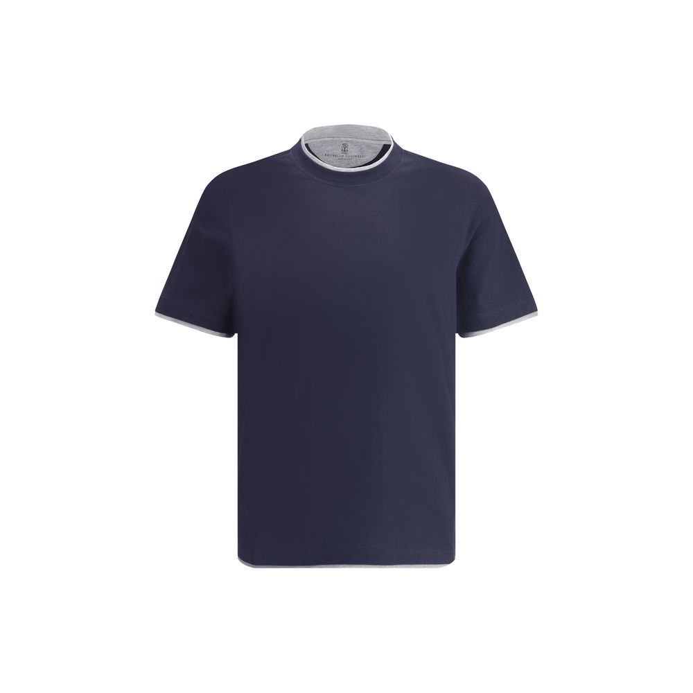 Blaues Baumwoll-T-Shirt