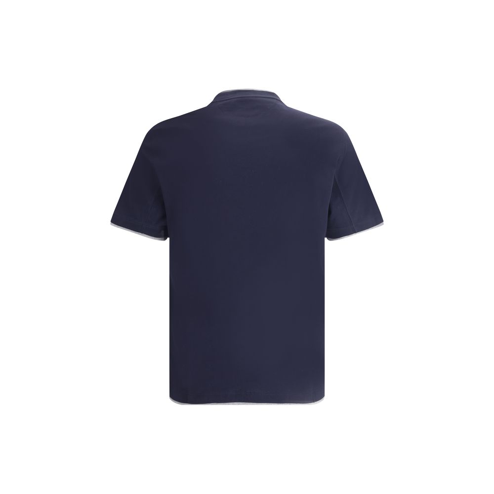 Blaues Baumwoll-T-Shirt