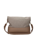 Beige Stoff-Schultertasche
