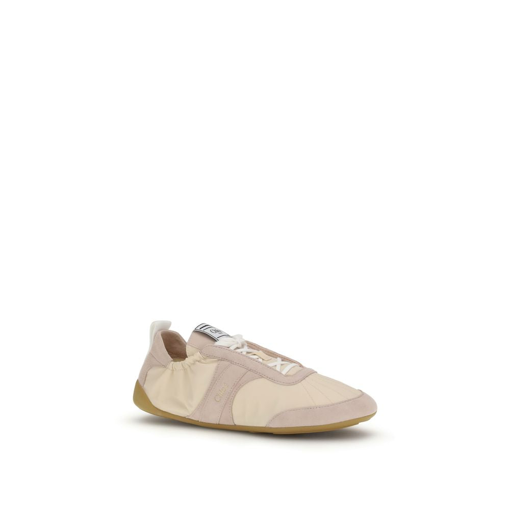 Beigefarbene Sportschuhe aus Nylon